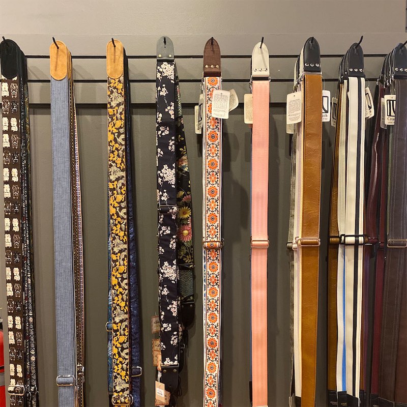 Guitar Straps on wall